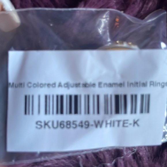 🤍🫶🏼WHITE ENAMEL INITIAL K ADJUSTABLE RING 💍 - Picture 4 of 4